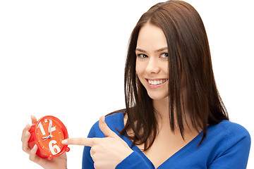 Image showing woman holding alarm clock