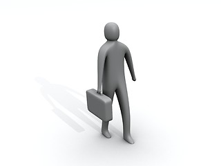 Image showing 3d person carrying a bag/briefcase.