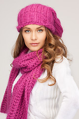 Image showing beautiful woman in winter hat