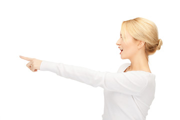 Image showing  businesswoman pointing her finger