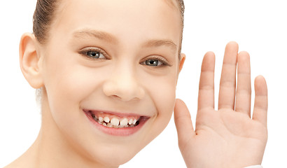 Image showing teenage girl listening gossip