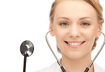 Image showing attractive female doctor with stethoscope