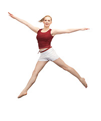 Image showing jumping sporty girl