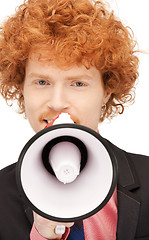 Image showing man with megaphone