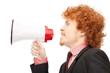 Image showing man with megaphone