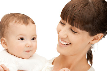 Image showing happy mother with adorable baby