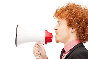 Image showing man with megaphone