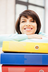 Image showing woman with folders