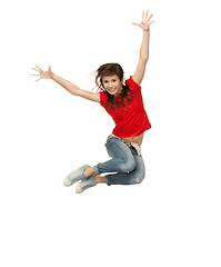 Image showing jumping teenage girl