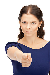 Image showing businesswoman pointing her finger