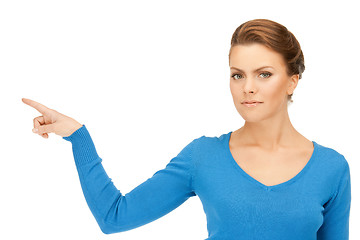 Image showing businesswoman pointing her finger