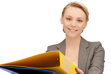 Image showing woman with folders