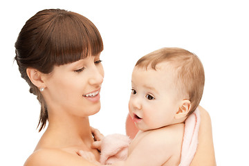 Image showing happy mother with adorable baby