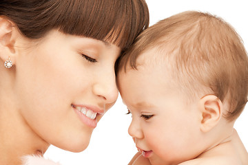 Image showing happy mother with adorable baby