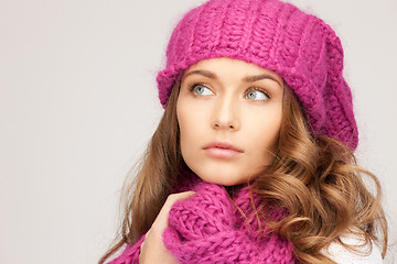 Image showing beautiful woman in winter hat