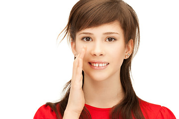 Image showing teenage girl whispering gossip