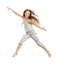 Image showing jumping teenage girl