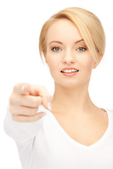 Image showing  businesswoman pointing her finger