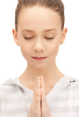 Image showing praying teenage girl