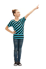 Image showing teenage girl pointing her finger