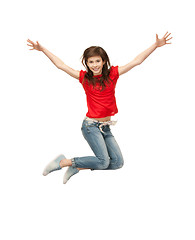 Image showing jumping teenage girl