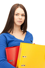 Image showing woman with folders