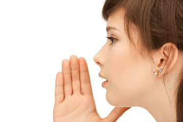 Image showing teenage girl whispering gossip