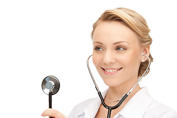 Image showing attractive female doctor with stethoscope