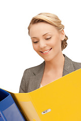 Image showing woman with folders