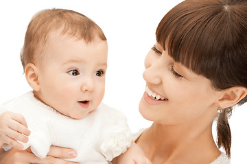 Image showing happy mother with adorable baby