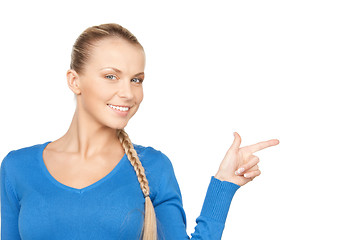 Image showing businesswoman pointing her finger