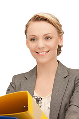 Image showing woman with folders