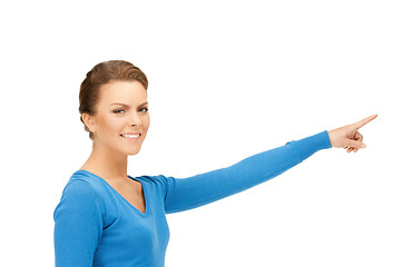 Image showing businesswoman pointing her finger