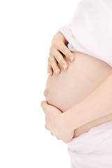 Image showing pregnant woman belly