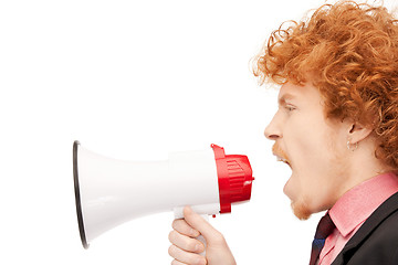 Image showing man with megaphone