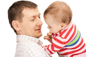 Image showing happy father with adorable baby