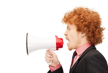 Image showing man with megaphone