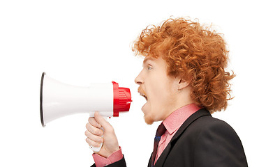 Image showing man with megaphone