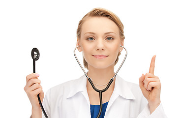 Image showing attractive female doctor with stethoscope