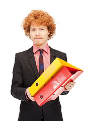 Image showing man with folders