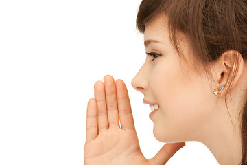 Image showing teenage girl whispering gossip