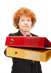Image showing man with folders