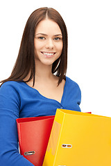 Image showing woman with folders