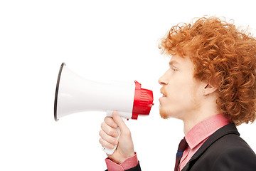 Image showing man with megaphone