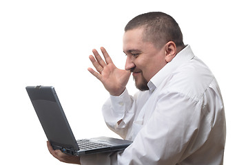 Image showing Businessman with notebook