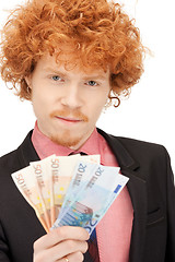 Image showing handsome man with euro cash money