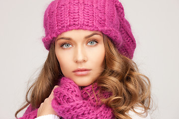 Image showing beautiful woman in winter hat