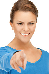 Image showing businesswoman pointing her finger