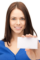 Image showing woman with business card