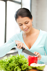 Image showing beautiful woman in the kitchen